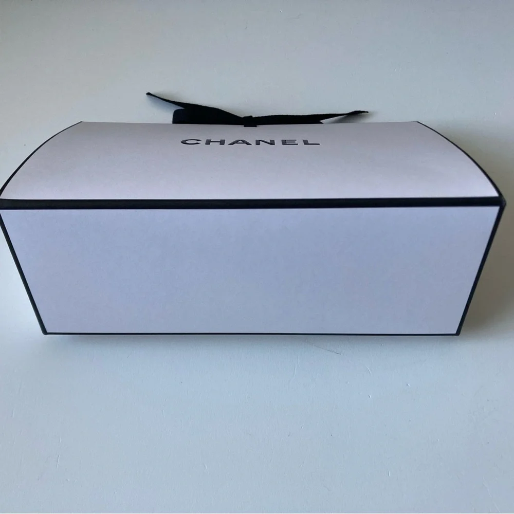 Chanel Origami Small White Paper Gift Bag Box with Ties